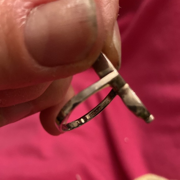 Sterling Silver Unisex Script Initial “R” Ring, Sz 7 - Picture 3 of 7